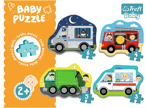 Trefl 4in1 (3, 4, 5, 6) Baby Classic - Commercial Vehicles-2