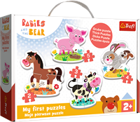 Trefl 4in1 (2, 3, 4, 5) Baby Classic - On the farm / KAZSTUDIO SA Babies and the Bear