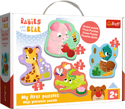 Trefl 4in1 (2, 3, 4, 5) Baby Classic - Babies animals / KAZSTUDIO Babies and the Bear