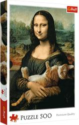 Trefl 500 - Mona Lisa and purring kitty