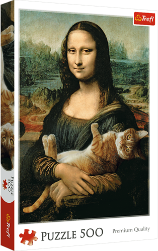 Trefl 500 - Mona Lisa and purring kitty