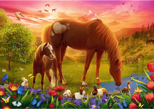 Trefl 500 - Horses in the Meadow-2