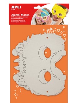 APLI - Zak 6X Maskers Karton Dieren