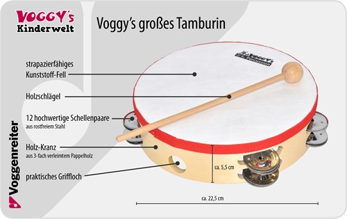 VOG - Voggys grote tamboerijn hout-3