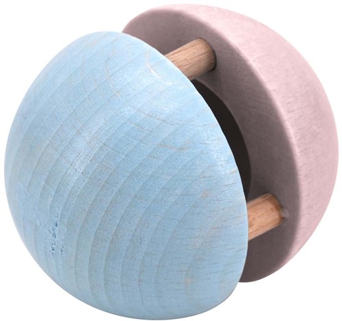 VOG - Houten Bal met belletje Beady pastel