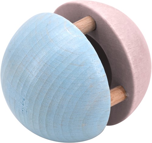 VOG - Houten Bal met belletje Beady pastel-2