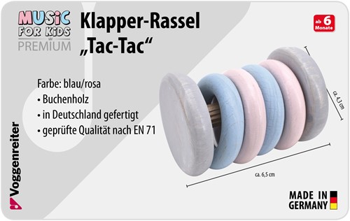 VOG - Houten Rammelaar Tac-Tac pastel-3