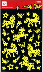 APLI - 1 Vel Stickers Glow In The Dark Eenhoorn