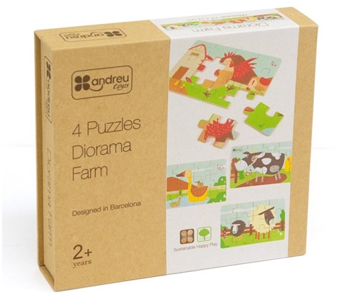 ANDREU - 4 Puzzels - Diorama - Boerderij