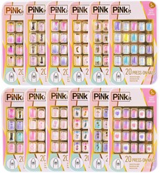 Nice - CDU 24 pcs Pink It Press On Nails