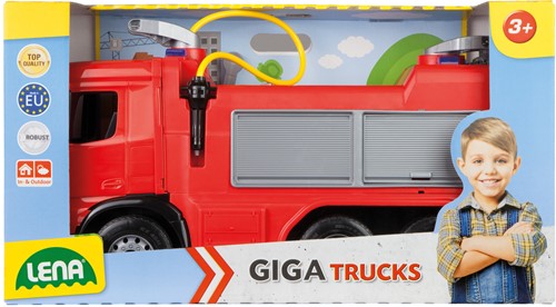 Lena GIGA TRUCKS Ride-on Brandweerwagen Mercedes-Benz Actros 66cm-2