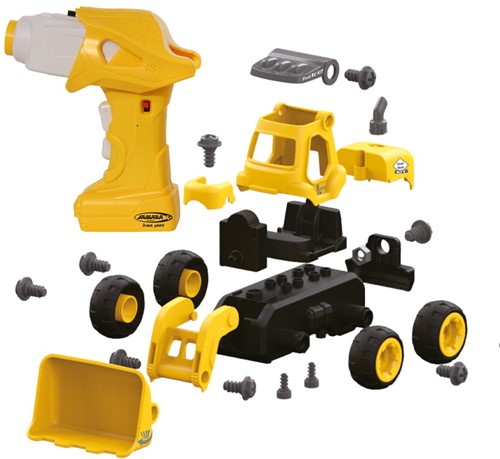 Jamara - Wheel loader First RC Kit 27-part with cordless screwdriver