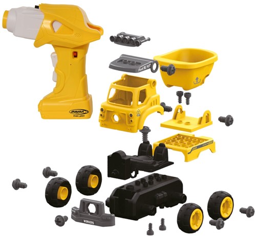 Jamara - Dump Truck First RC Kit 27-part with cordless screwdriver