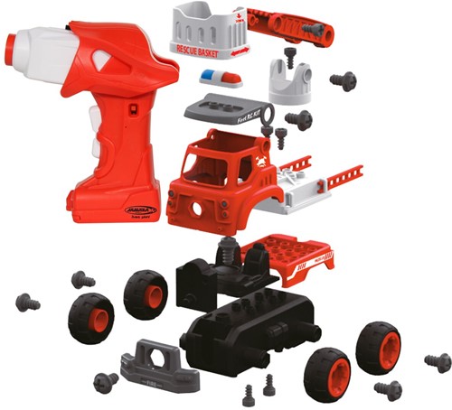Jamara - Fire Truck First RC Kit 33-part with cordless screwdriver