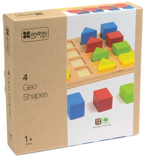 ANDREU - 4 geo vormen puzzel (16+1 stuks)