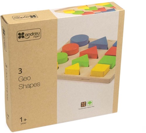 ANDREU - 3 geo vormen puzzel (13+1 stuks)