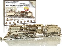 Wooden City - Wooden Express + Tender with rails-2
