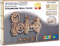 Wooden City - Steampunk Wall Clock-2
