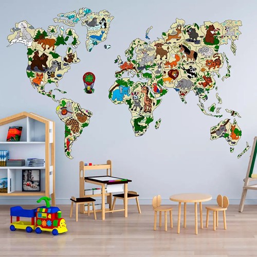 Wooden City - WORLD MAP ANIMALS XXL