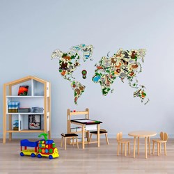 Wooden City - WORLD MAP ANIMALS XL