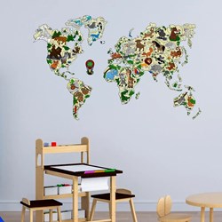 Wooden City - WORLD MAP ANIMALS L