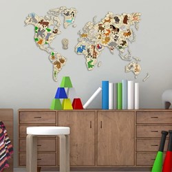 Wooden City - WORLD MAP ANIMALS M