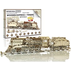 Wooden City - Wooden Express + Tender with rails