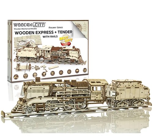 Wooden City - Wooden Express + Tender with rails