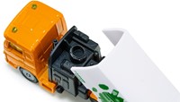 Siku veegwagen Faun Milieutechniek speelgoed metaal/kunststof geel/wit omhoogklapbare opvangbak 2-assig chassis-3