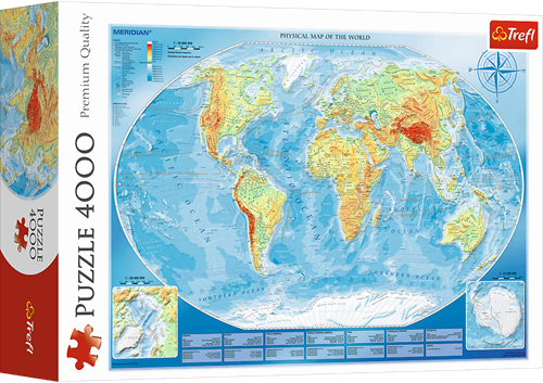 Trefl 4000 - Large physical map of the world
