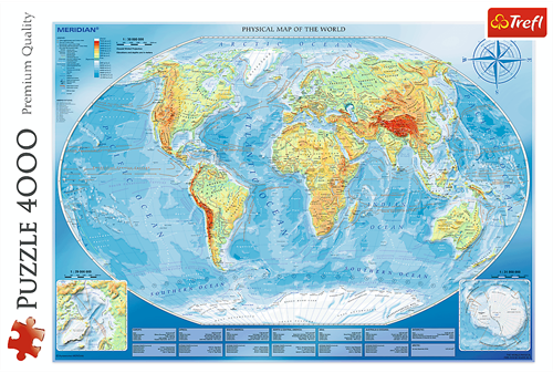 Trefl 4000 - Large physical map of the world-2