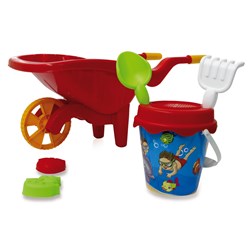 Jamara - Sandbox Set with wheelbarrow red 6-part