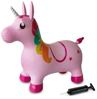Jamara - Bouncing Animal  Unicorn multicolour with pump-3