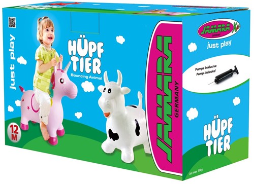 Jamara - Bouncing Animal  Cow white/black with pump-2