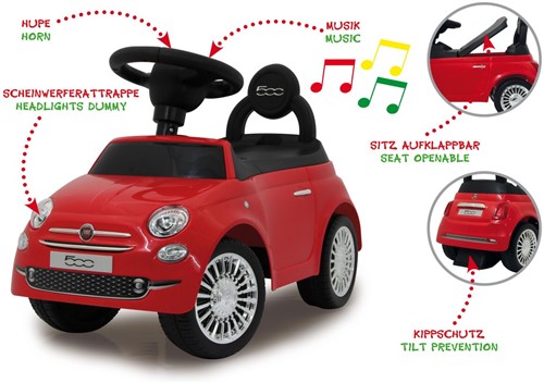 Jamara - Push Car Fiat 500 red