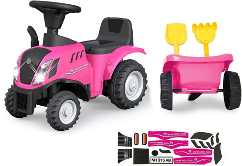 Jamara - Push-Car New Holland T7 Tractor pink-3