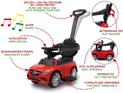 Jamara - Push Car Mercedes-Benz  AMG GLE 63 red 3in1