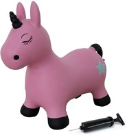 Jamara - Bouncing Animal  Unicorn pink with pump-3