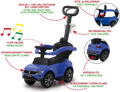 Jamara - Push car VW T-Roc blue 3in1