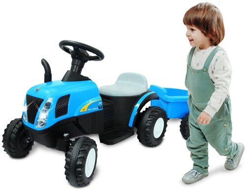 Jamara - Ride-on Tractor New Holland with Trailer blue 6V