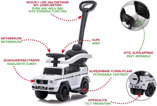 Jamara - Push-Car Mercedes-Benz G 350 d white 3in1