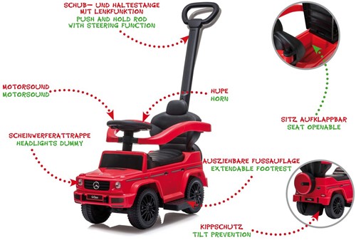 Jamara - Push-Car Mercedes-Benz G 350 d red 3in1