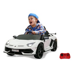 Jamara - Ride-on Lamborghini Aventador SVJ white 12V 2,4GHz