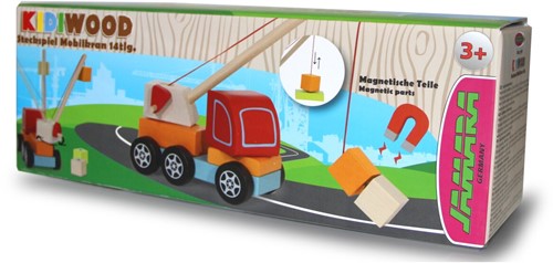 Jamara - Wooden Toys Kidiwood plug-in Crane Truck 14pcs-2