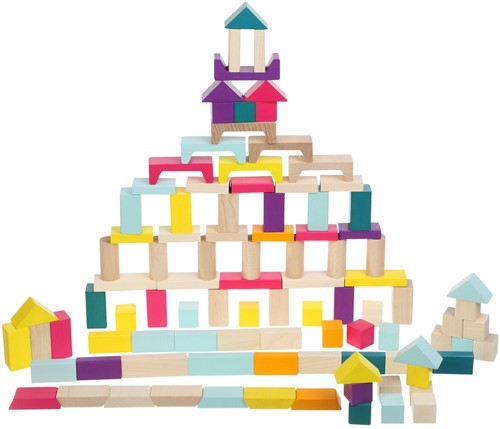 Jamara - Wooden Toys Kidiwood Kidiwood Wooden blocks Construction kit 100pcs.