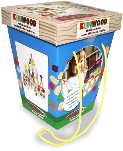 Jamara - Wooden Toys Kidiwood Kidiwood Wooden blocks Construction kit 100pcs.-2