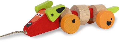 Jamara - Wooden Toys Kidiwood Sausage dog (Push and Pull)-3