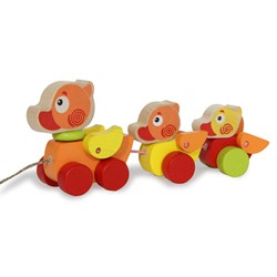 Jamara - Wooden Toys Kidiwood Walk-a-long traveling Ducks 3pcs.