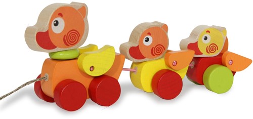 Jamara - Wooden Toys Kidiwood Walk-a-long traveling Ducks 3pcs.