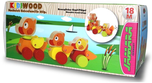 Jamara - Wooden Toys Kidiwood Walk-a-long traveling Ducks 3pcs.-2